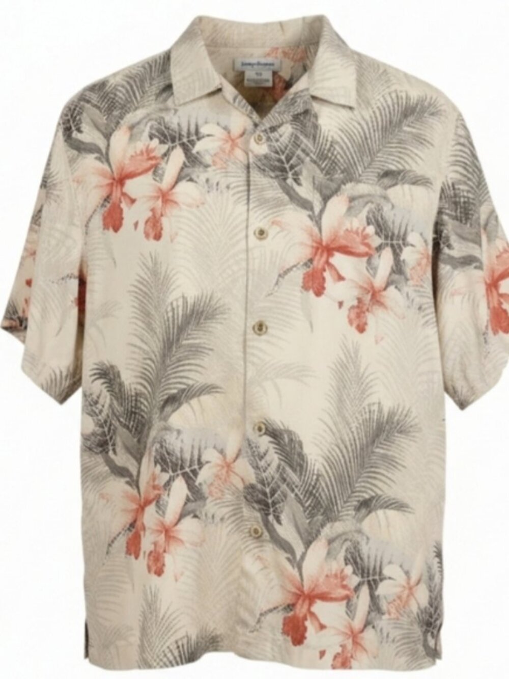 Tommy Bahama Island Zone Tropical Short Sleeve Button Up Collared Shirt XXL Silk